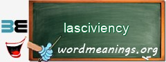 WordMeaning blackboard for lasciviency